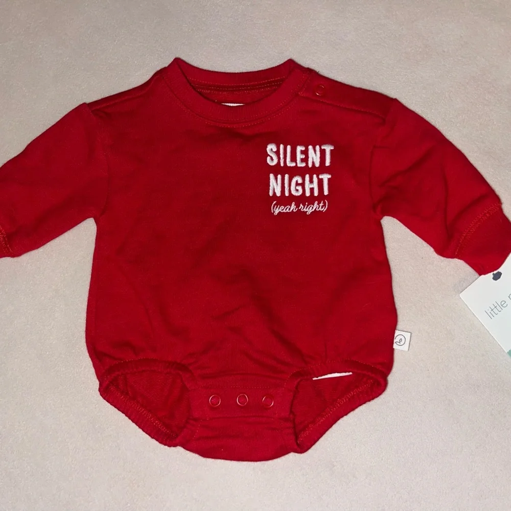 Carter's Red 'Silent Night'‎ Bodysuit